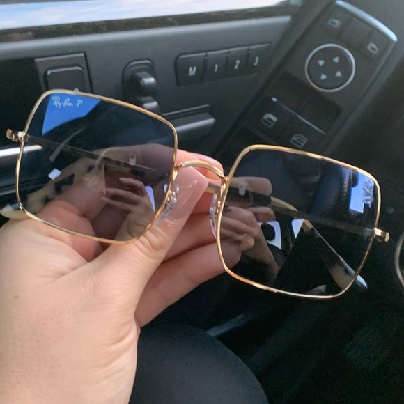 Square gold blue lens gradient authentic Ray-Ban - Picture 2 of 7